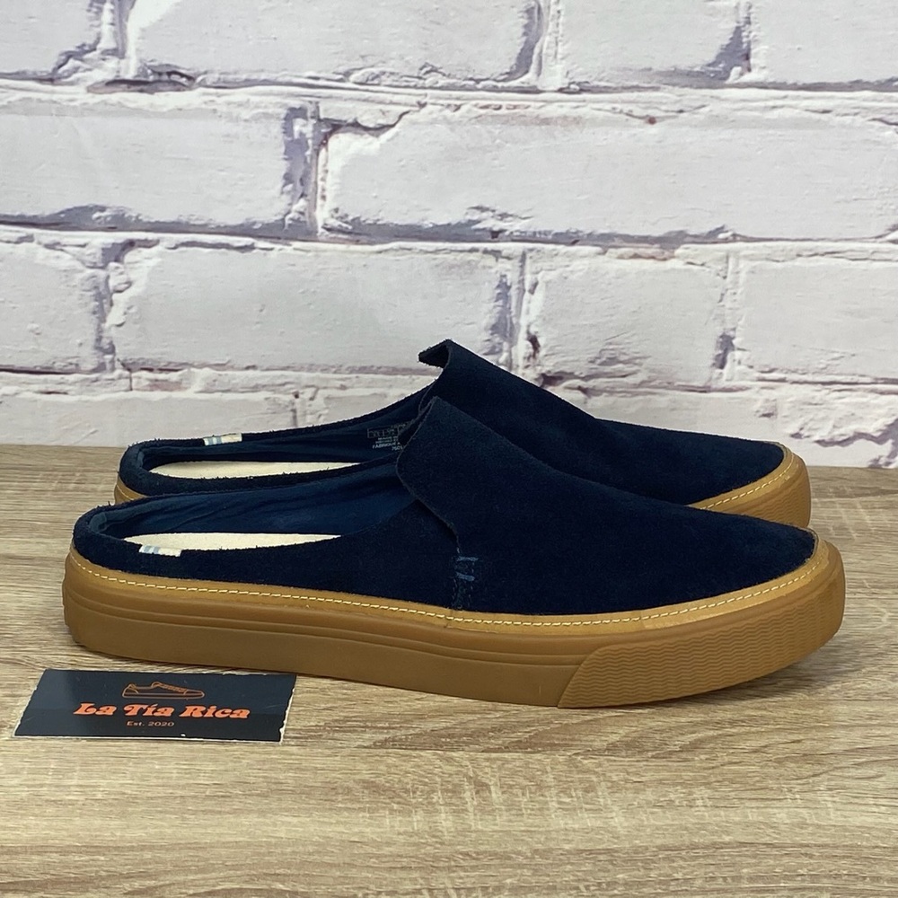 Toms Sunrise Navy Suede Slip On Mule Sneakers